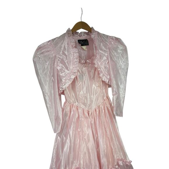 Vintage Steppin Out 80’s Pink Strapless Prom Cocktail Dress W/ Bolero Size 7 - Picture 2 of 12